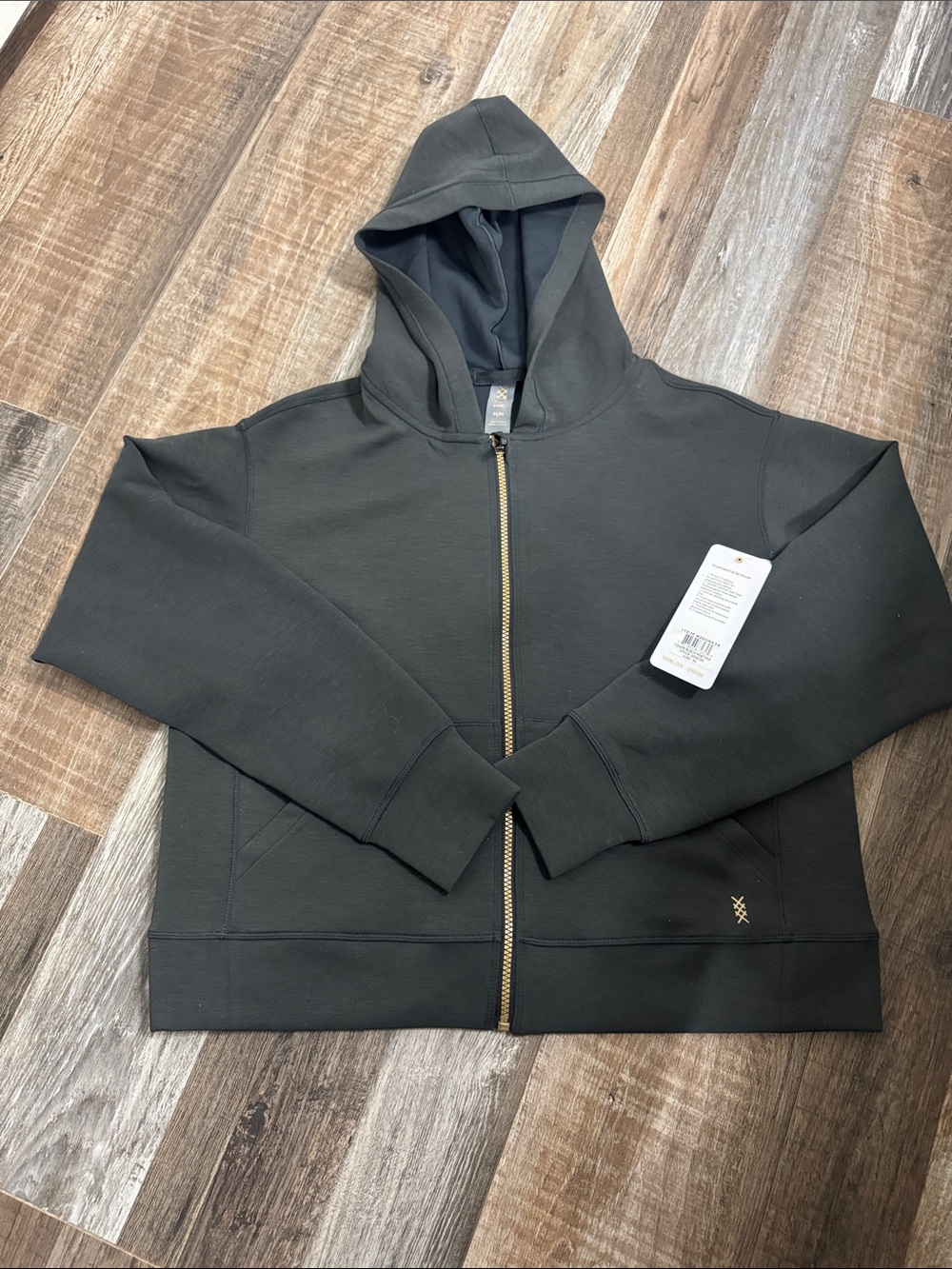 Rhône DreamGlow® Full Zip Hoodie, Size Medium, pure black